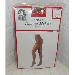 Vintage Famous Makers Regular Nude Pantyhose size Medium sissy tights stockings